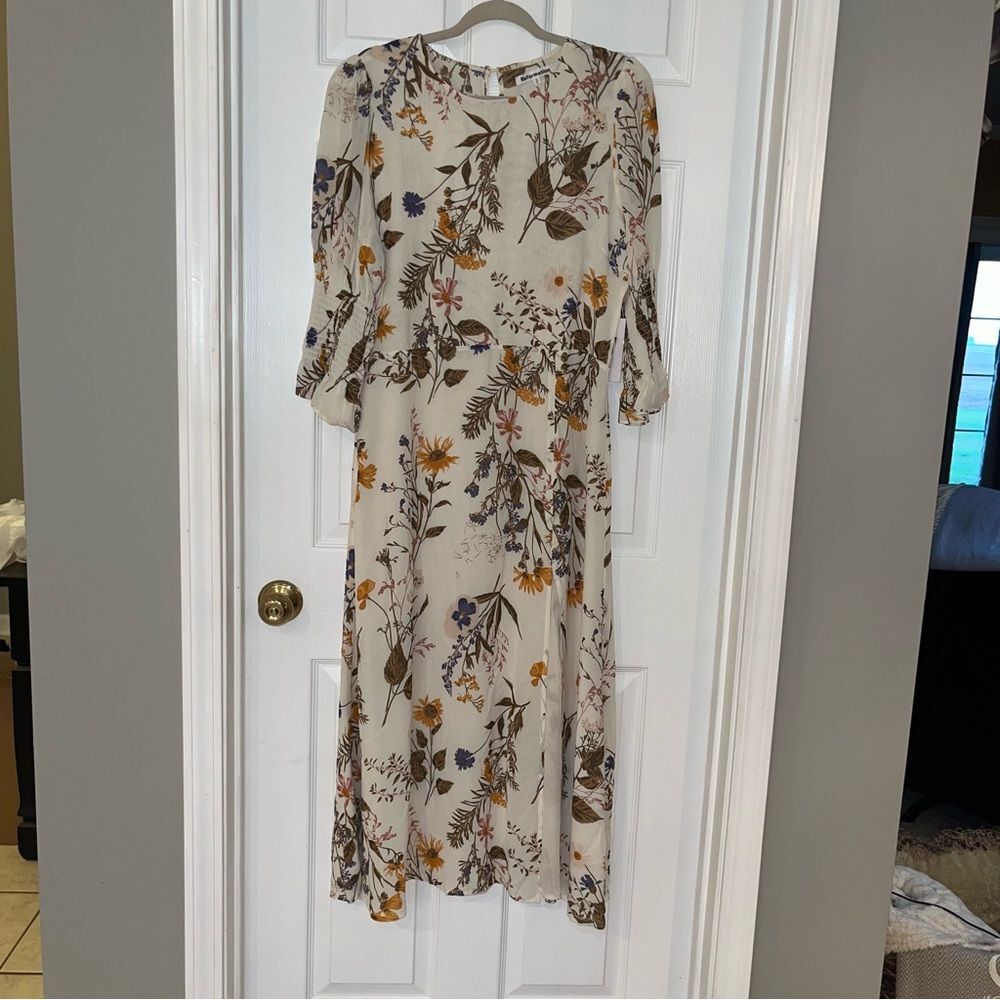 Reformation Floral Dress - Cream with Multicolor Accents